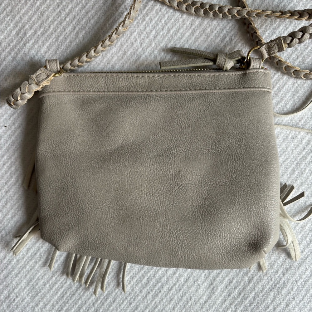 H&M BOHO FRINGE GRAY CROSSBODY - Picture 2 of 6